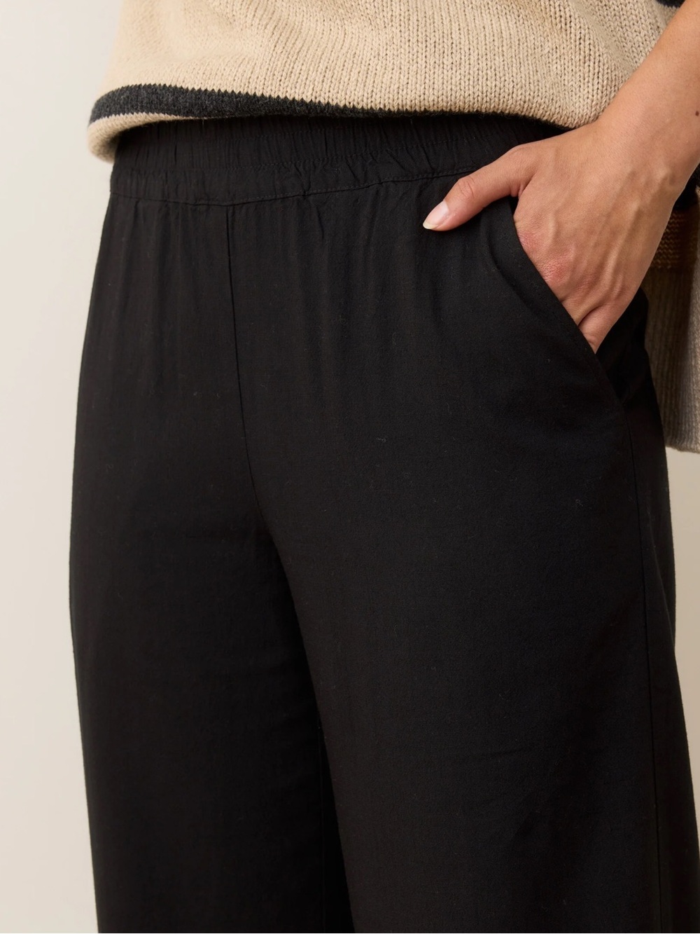 Marine Layer The Allison Wide Leg Black Trouser Pants New! - Picture 4 of 13